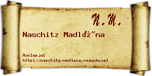 Naschitz Madléna névjegykártya